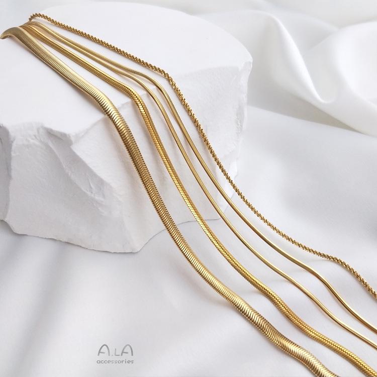 18K Gold-Plated Titanium Steel Snake Bone Necklace - Women's Minimalist Choker