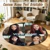 Round Rug Custom Nameaespa Pattern Non Slip Carpet Home Floor Decor