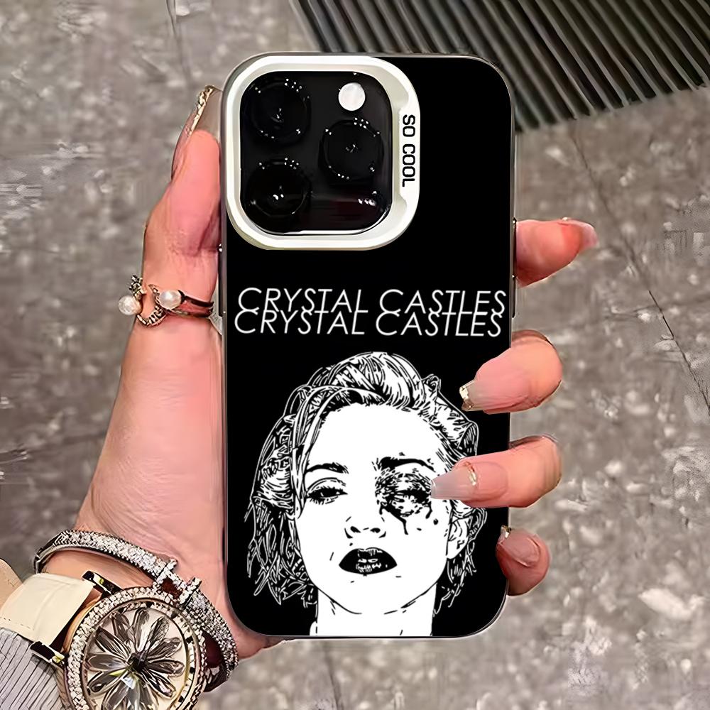 Band C-Crystal Castles Phone Case For IPhone 17 Pro Max 16 Pro Max 15 14 13 11 12 Mini Xs X Xr 7 8 Plus Se Color Silver Cover
