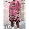 2025 New Men's Tracksuit Sets Pink Panther Short Sleeve T-Shirt Suit Casual Suit Sports Streetwear Shorts 2 Piece Male Clothes