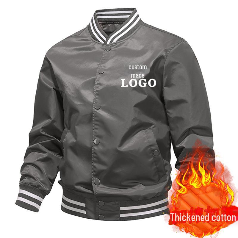 Стеганая бейсбольная летная куртка унисекс для весны, осени и зимы с индивидуальным логотипом и дизайном рабочей одежды команды.