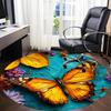 1pc Butterfly Flowers Office Round Area Rug, Indoor Mat Suitable ForOffice, Under Office Chairs Bedroom Living Room Home Decor, Room Deco  D074
