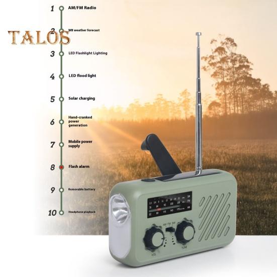 Аварийное радио с фонариком, многофункциональное, компактное, портативное, сигнальное устройство SOS, диапазон AM/FM, перезаряжаемое радио с ручкой