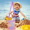 Beach Mesh Bag Toys Clothes Storage Organizer with Shoulder Strap Zipper Closure Large Capacity Portable Mesh Bag