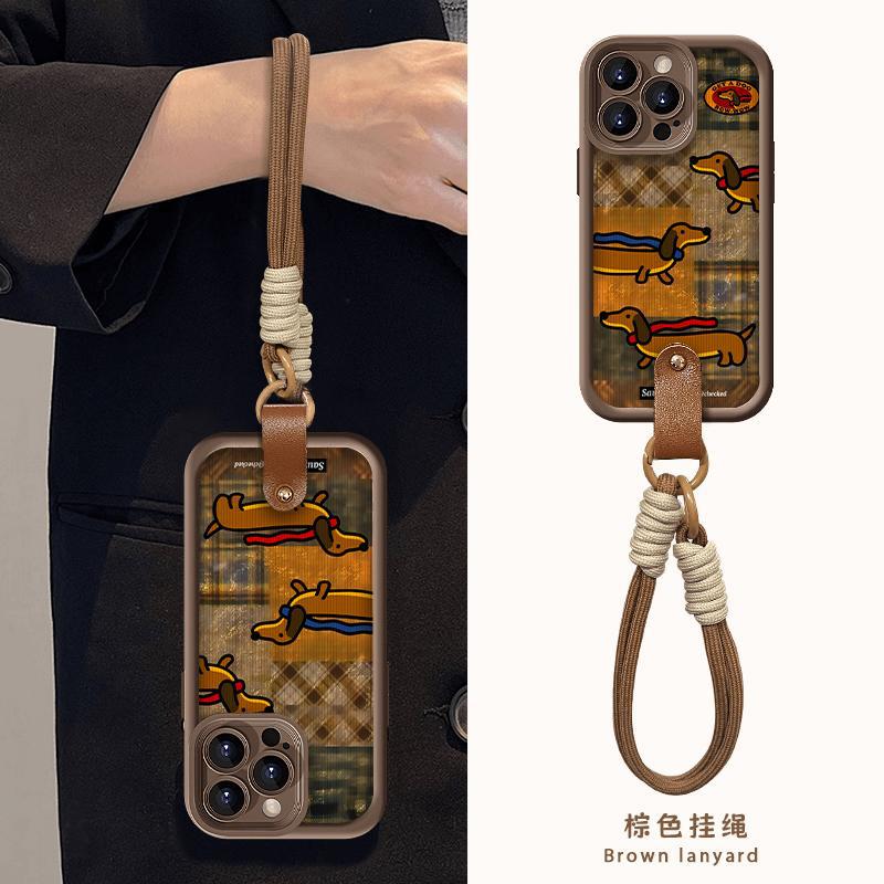 Новый мультяшный коричневый клетчатый такса для iphone11promax apple 11 защитный чехол 11 чехол для мобильного телефона