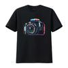 Цветная футболка с фотокамерой, фотографией, фотографом  винтажная, стиранная, слегка растянутая, дизайнерская одежда, унисекс, с принтом