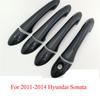 For 2011-2014 Hyundai Sonata Exterior Door Handle Cover Trims Carbon Fiber Style