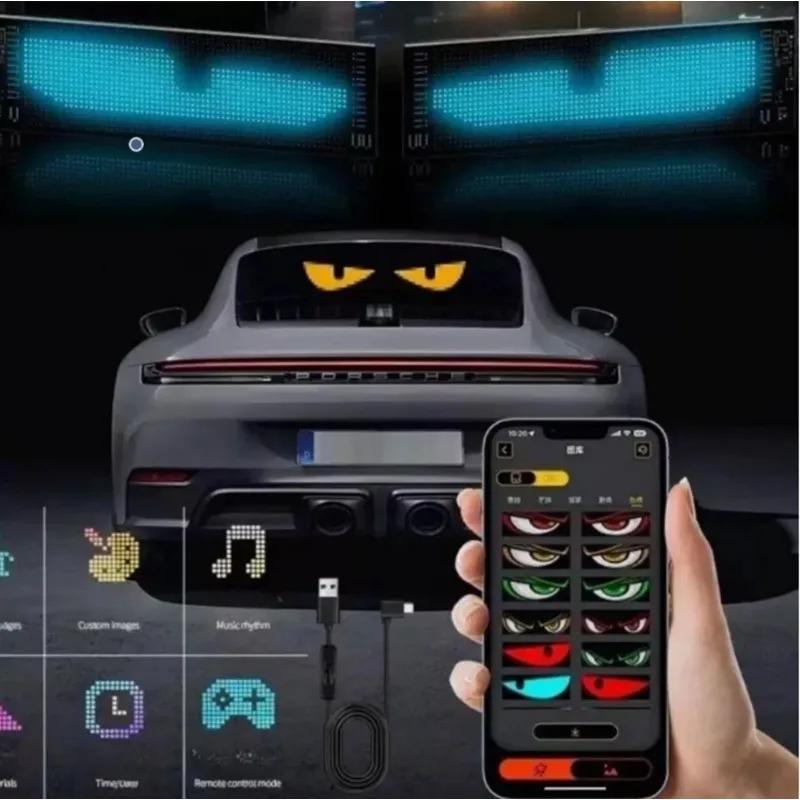 Автомобильные светодиодные знаки Огни Свет Дьявольские глазки для грузовика такси лобового стекла Светящийся светодиодный знак Огни для глаз Гибкий светодиодный экран