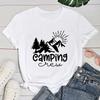 (Премиум-футболка)Горячая футболка с принтом Camping Crew, свободная, с коротким рукавом, повседневные топы в стиле Харадзюку, женская футболка