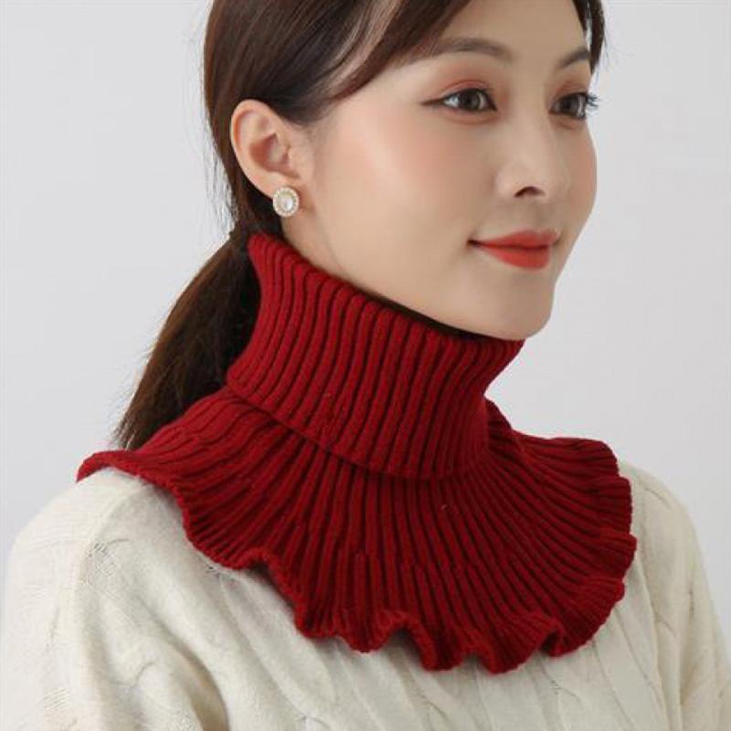 Women Warm Windproof Winter Knitted Fake Collar Turtleneck Knitted False Fake Collar