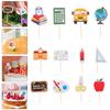 Premium Cake Picks Sticks Creative Topper Decorate First Day of School Welcome Decorations