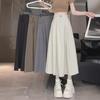 Women's High Waist A-Line Drape Skirt - Korean Style, Spring/Autumn Fashion, Casual Slim Fit