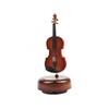 Violin music box, vintage rotatable base music box, classic realistic instrument, handmade model, birthday gift