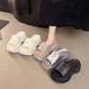 Thick-soled Heightening One-word Slippers for Women To Wear In Summer, New Lightweight Hole Shoes, Small Beach Cool Slippers