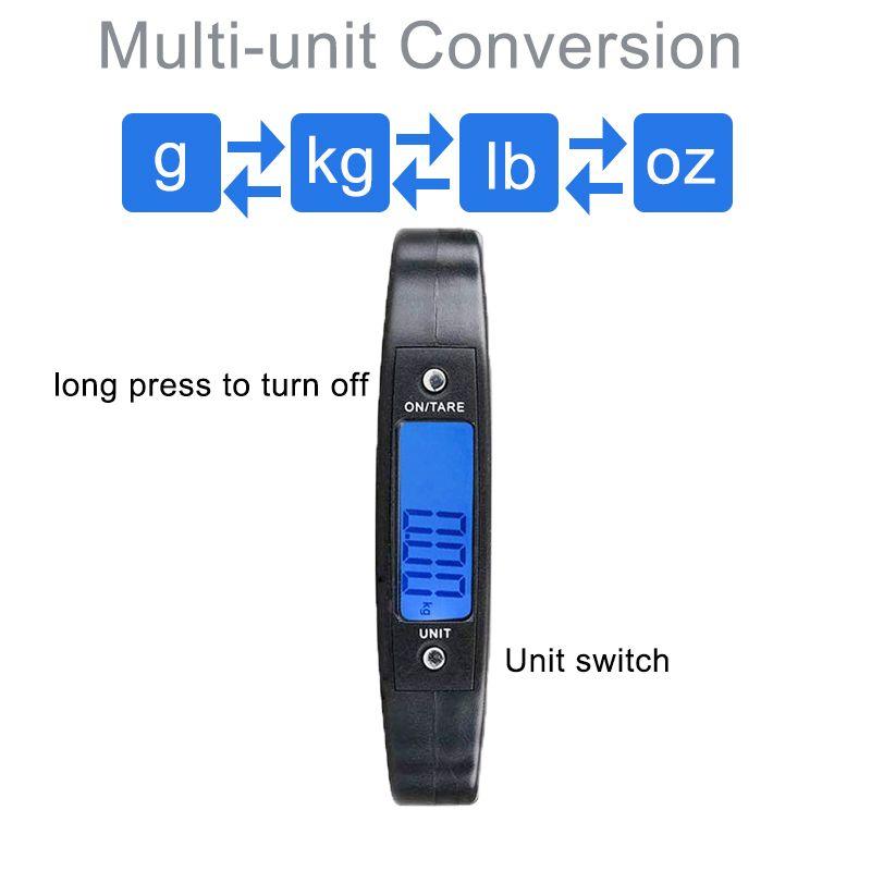 50 кг/10 г 110 фунтов портативные весы ЖК-цифровые весы для чемодана с ручкой дорожная сумка для взвешивания рыбы крючок для взвешивания подвесные весы