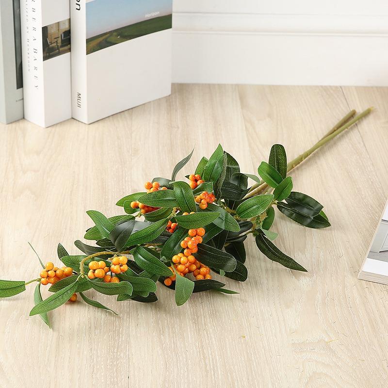 6 шт. 64 см. Благоприятные фруктовые букеты с листьями, искусственные растения, имитация фруктов, счастливые фрукты для Рождества, свадьбы, домашней вечеринки, центральные украшения, декор