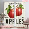 2pcs 2D Flat Printing Window Curtains Farm Fresh Harvest Apples 100% Polyester Without Electricity Holiday Decorations for