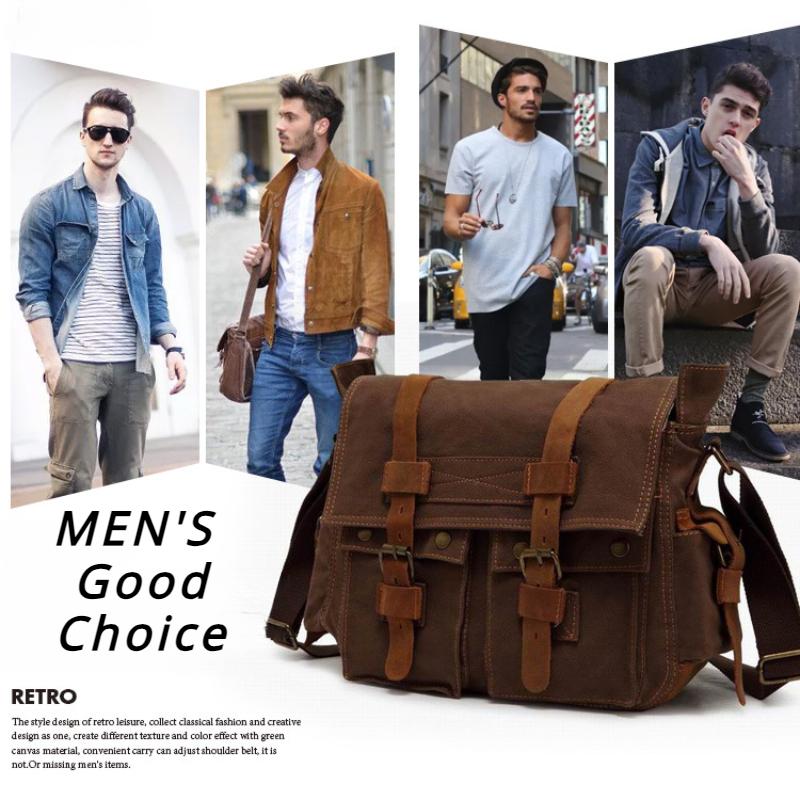 Мужская парусиновая сумка на плечо в стиле ретро, ​​европейско-американский стиль, мужская сумка через плечо, уличный повседневный рюкзак, подарок на день отца