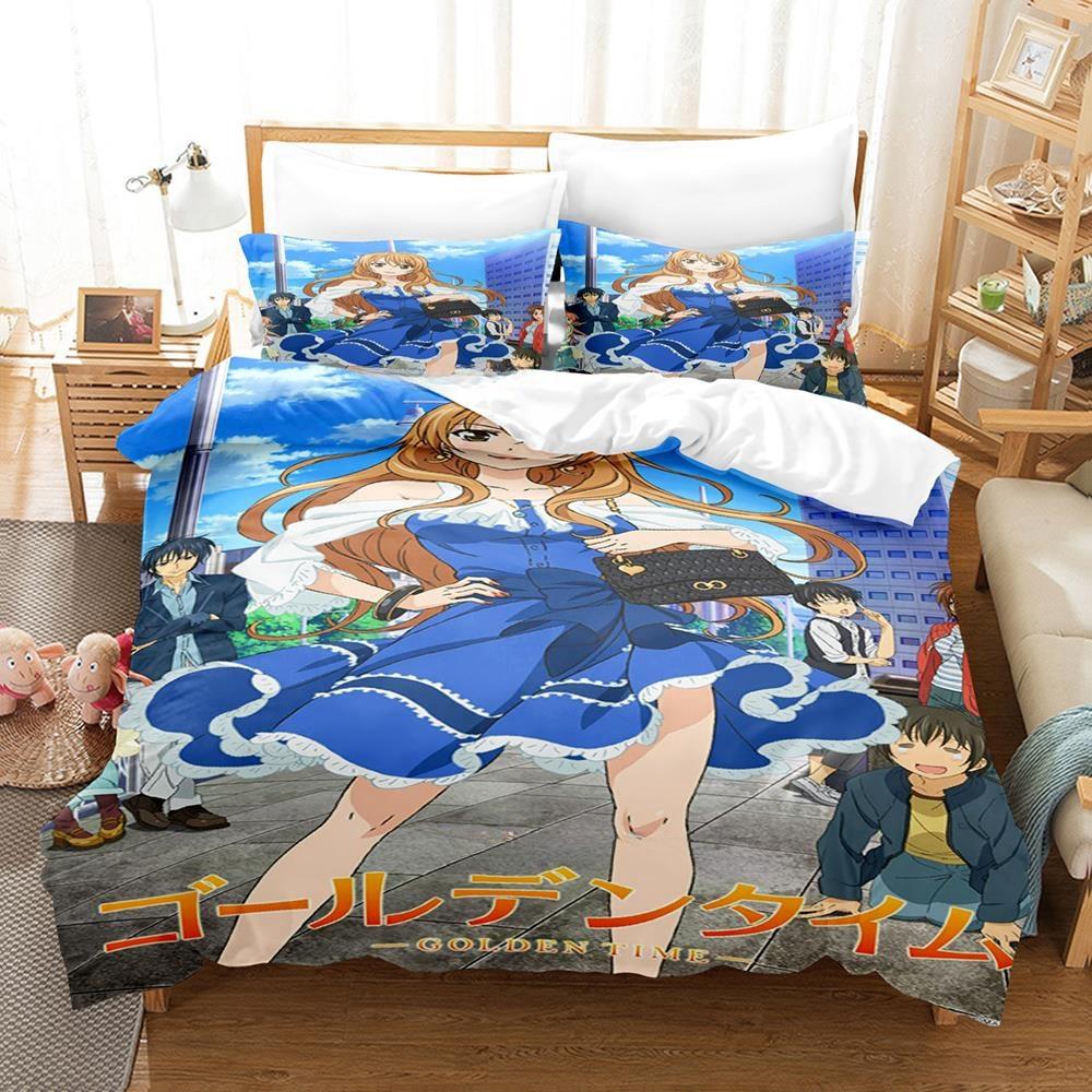 Fashion Anime Bed Sheet Set Golden Time Bedding Set Single Twin Full Queen King Size Bed Set Adult Kid Bedroom Duvet Cover Sets