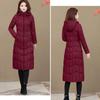 Women's Solid Color Long Down Jacket  Quilted Coat Women's Winter Padded Down Jacket Hooded Down Jacket with Warm Stand-up Collar