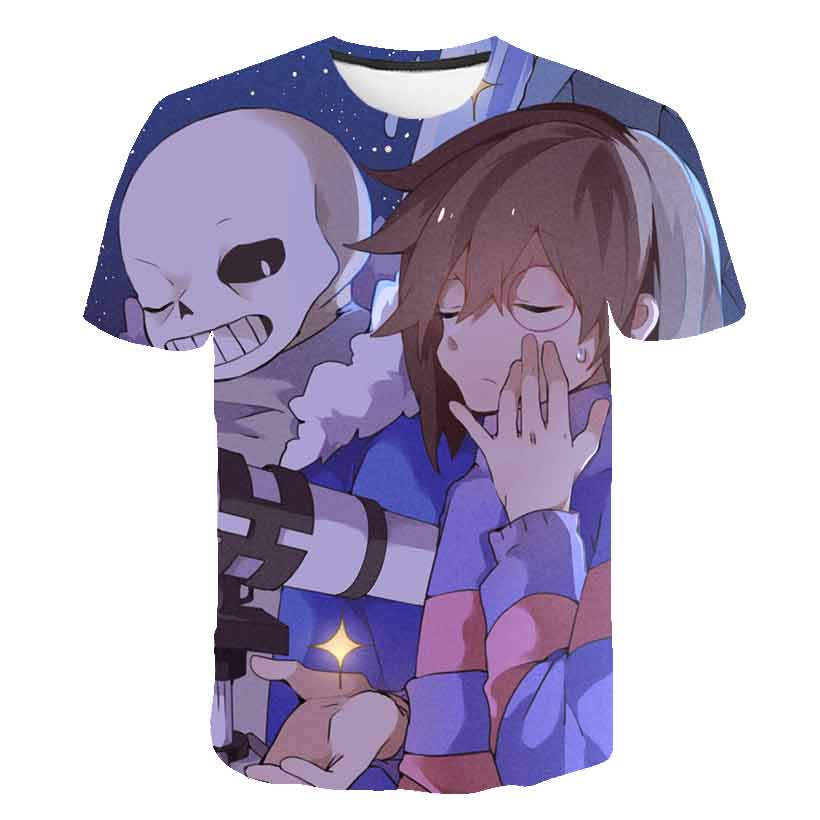 Футболки Undertale Sans Игра 3D Печать Летняя Детская Харадзюку Футболка Оверсайз Унисекс Мода Свободная Детская Одежда для Мальчиков