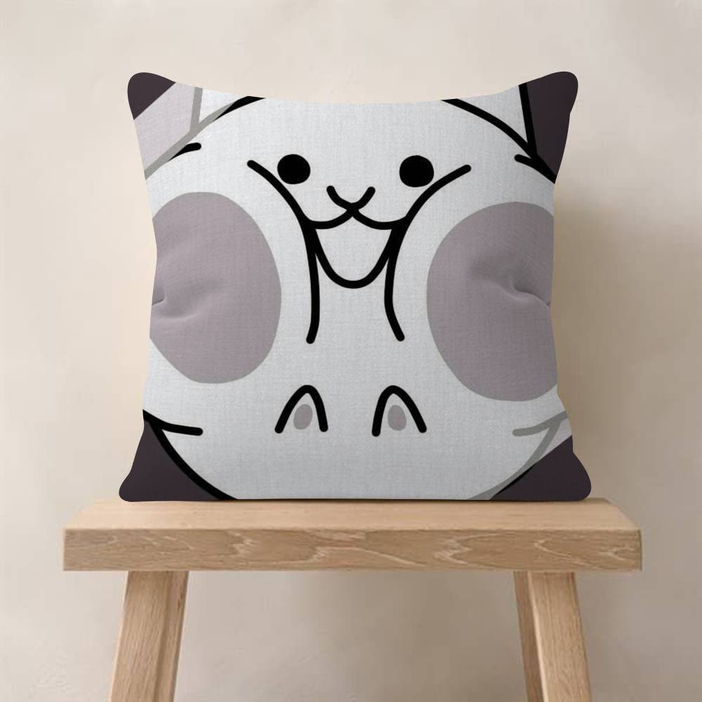 Game BBattle Cats Anime Cushion Cover Car Throw Pillow Case For Sofa Car Christmas Gift 40x40cm 45x45cm