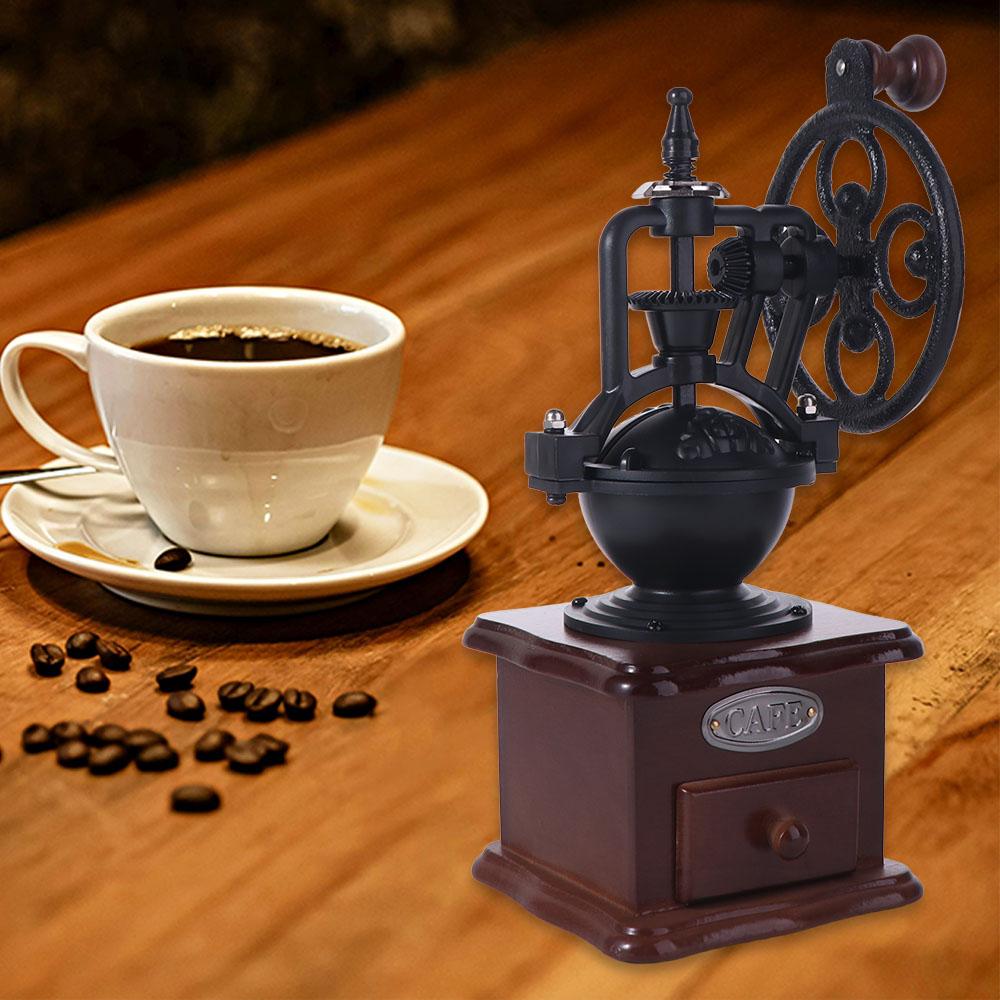 Hand Cranked Vintage Coffee Bean Grinder Manual Coffee Grinding Machine Coffee Mill Burr Cafe