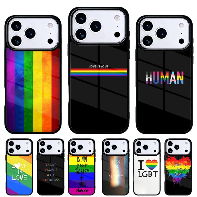 Gay Lesbian LGBT Rainbow Pride Phone Case for iPhone 17 16 15 14 13 Pro Max Back Cover for 12 11 Pro Coque