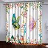 Room Curtain 3D Colourful Butterfly Flowers Curtain Custom Bedroom Living Room Studio Window Curtain Grommet Top 2 Panel