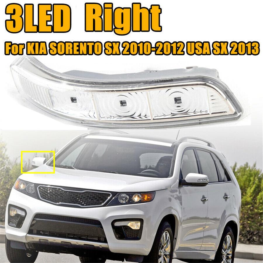 Amber ABS Right 3 LED Turn Signal Side Mirror Light For Kia Sorento SX 2010-2012