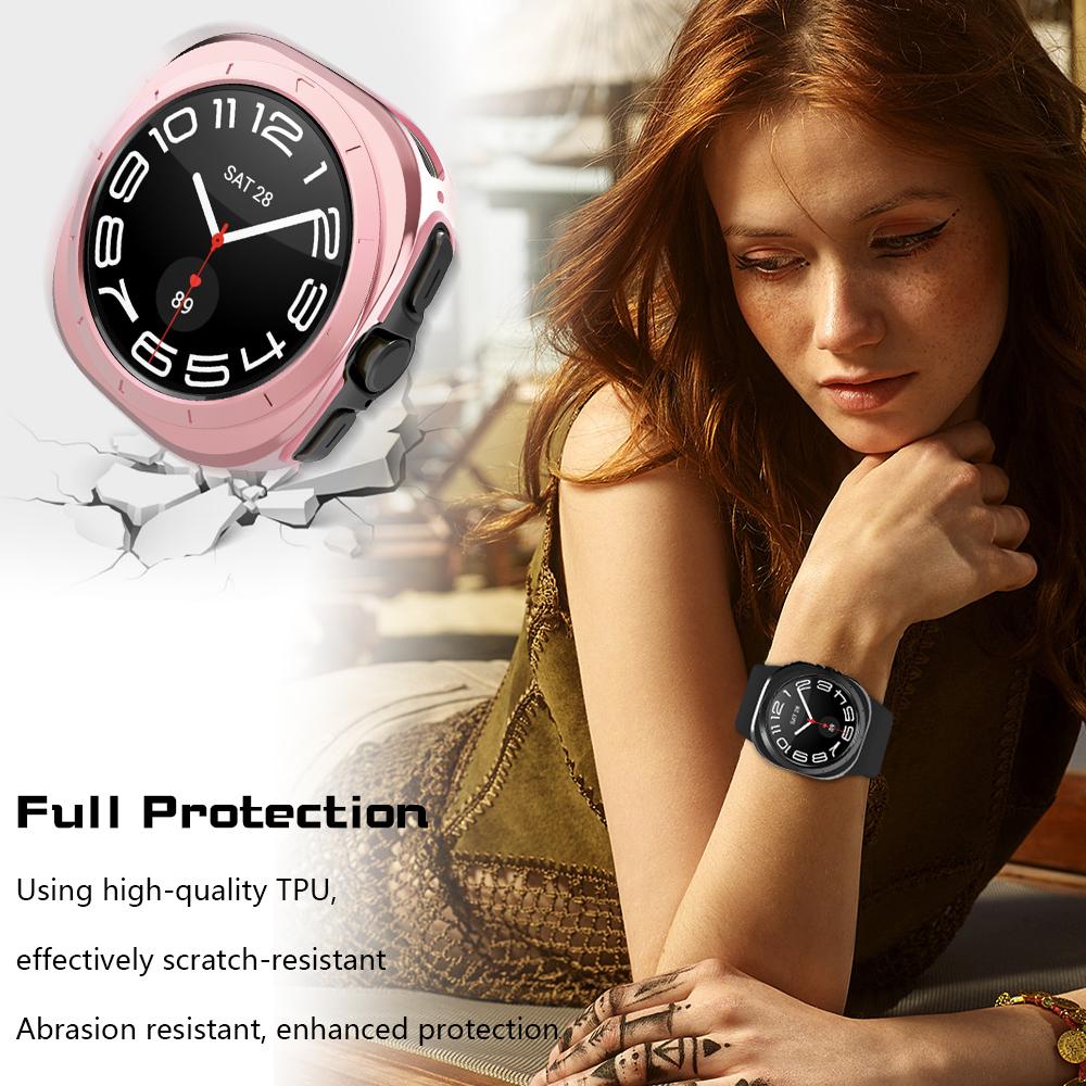 Полное покрытие из стекла+чехла для Samsung Galaxy Watch 7 40мм 44мм ТПУ Противоударный и водонепроницаемый Защитный чехол Watch 7 Pro 47мм