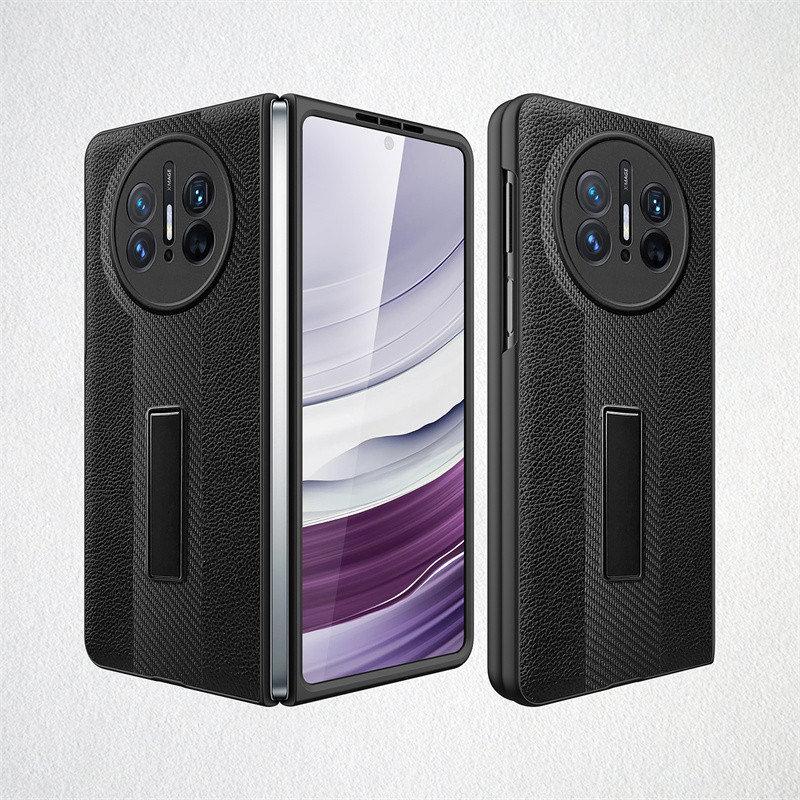 For Huawei Mate X5 / Mate X3 Case Wrist Strap Bracket Leather Strap With Tempered Film Folding Shockproof Cover