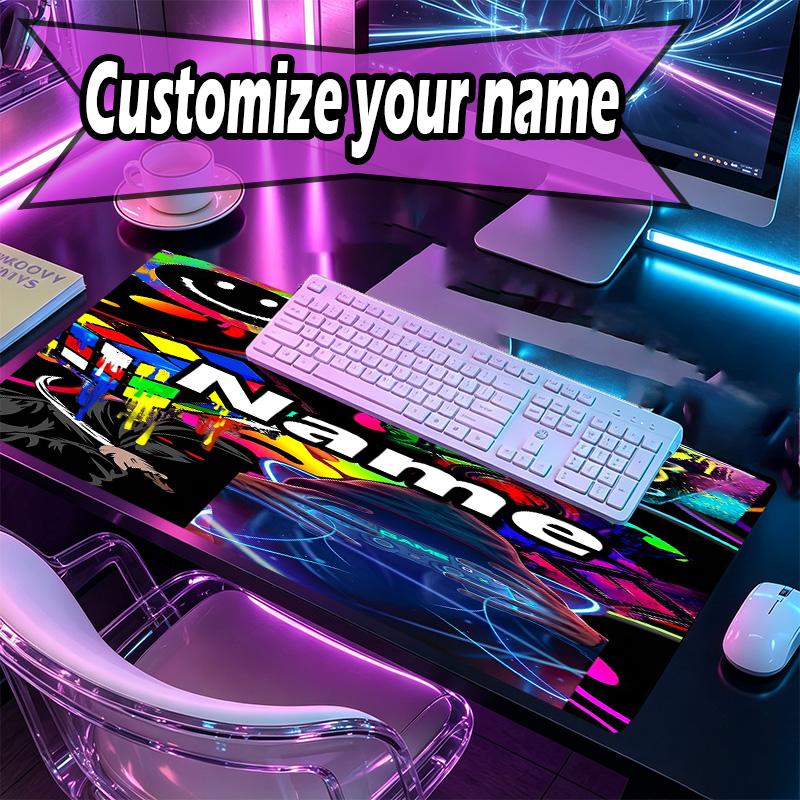 Custom Name Personalized Game on Pattern Mousepad, Laptop PC Desk Mat, Decorative Desk Mat for Home Keyboard Pad Gift