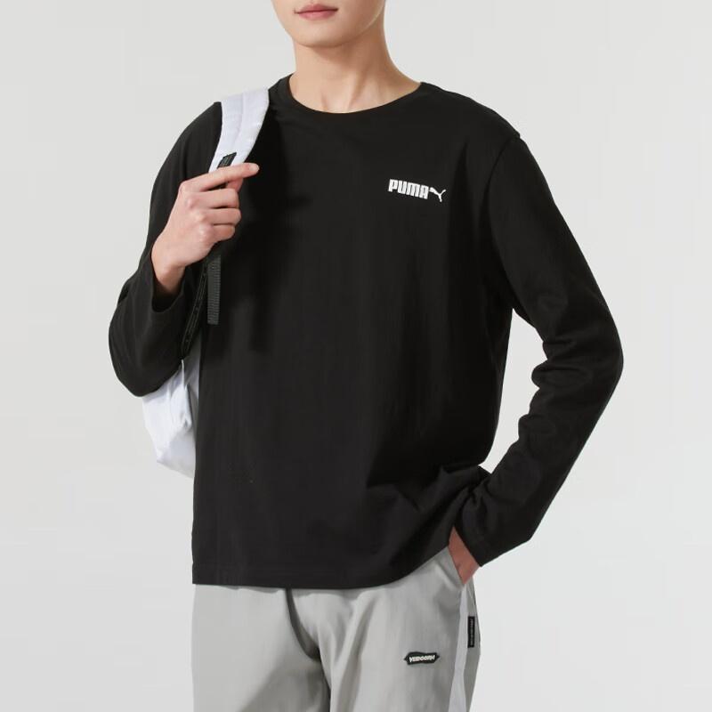 Puma Футболки Мужские Черные С Круглым Вырезом Умеренные 691339-01