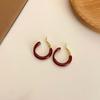 Модные новые красные эмалевые серьги простые изысканные круглые серьги женские украшения классические подарочные аксессуары для вечеринок