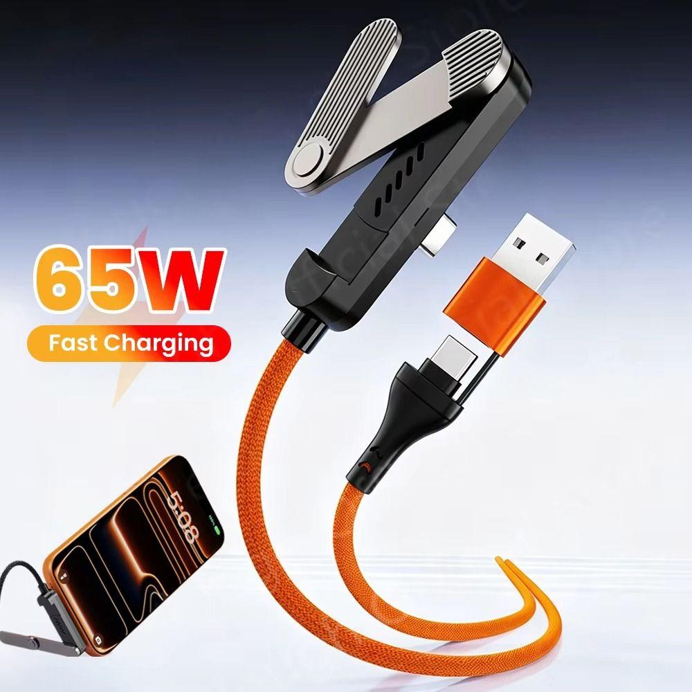 Rotatable Holder 65W USB C Cable Fast Charging PD Fast Charging Cable Phone Support