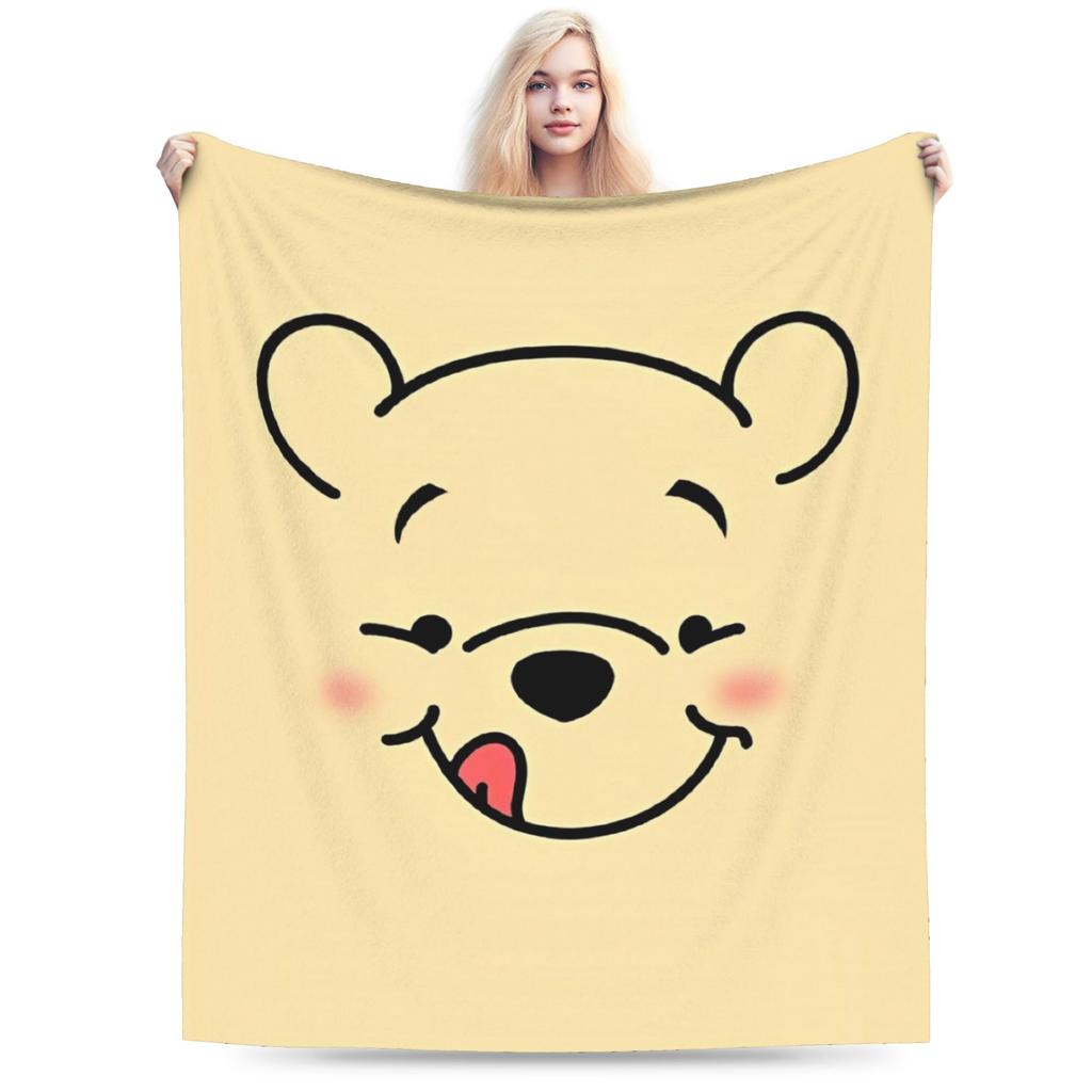 Winnie the Pooh Blanket Cute Cartoon Flannel Awesome Warm Throw Blankets for Bedding Lounge Spring Autumn