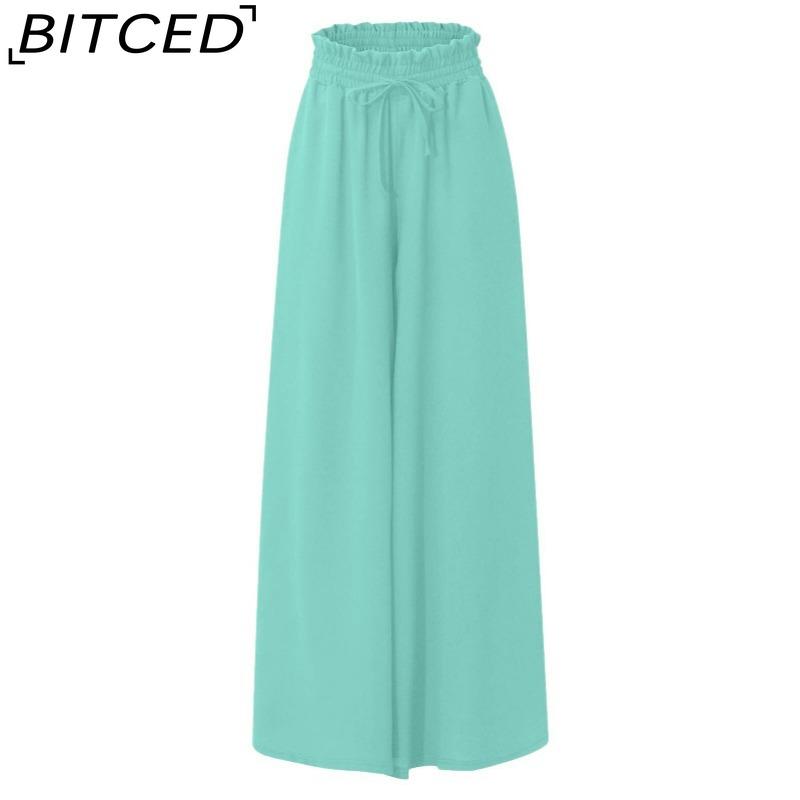 BITCED Women's Fashion Casual Solid Color Print Pants & Capris