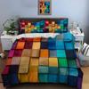 Комплект постельного белья с 3D-принтом в виде сот и квадратным градиентом цвета, пододеяльник, 1 пододеяльник, 2 наволочки, комплект постельного белья для взрослых и мальчиков класса люкс