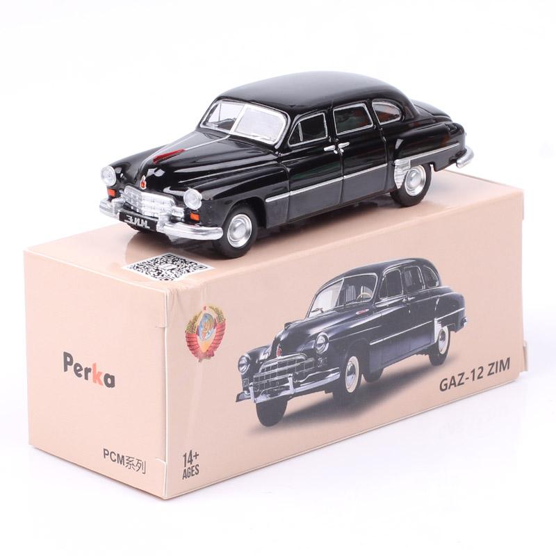Perka Масштаб 1/64 Винтажный Советский Горьковский ГАЗ 12 ЗИМ Литые Игрушечные Машинки Модель Автомобиля Миниатюры Подарки Черный