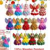 14/28 pcs 2D Flat Christmas Hanging Ornament Colorful Design Wings Girl Pendant  Holiday Party