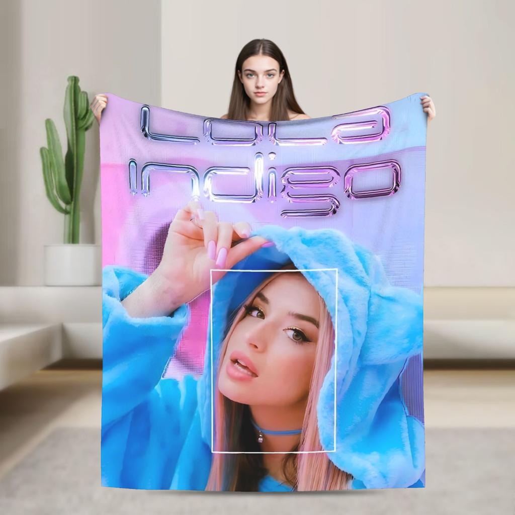 L-Lolas I-Indigos Spanish Singer  Blanket Quality Super Warm  Throw Blanket Winter Airplane Travel Living Room Fashion Bedspread