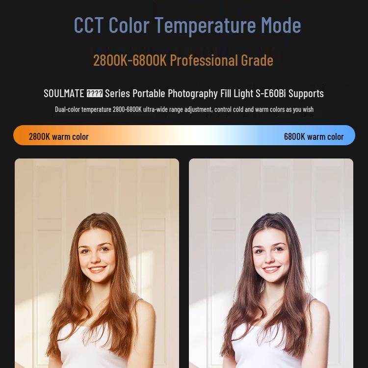 8SOULMATE E60Bi60W Ручной портативный заполняющий свет для наружной фотосъемки
