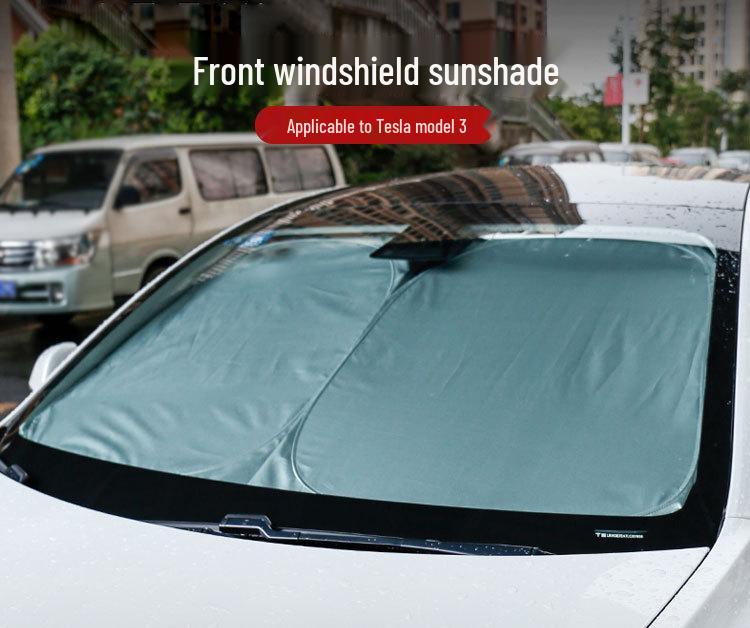 Tesla Model 3 Front Windshield Sunshade - Double Layer Heat Insulation and Sun Protection