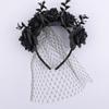 Повязка на голову в виде сетки для волос на Хэллоуин с розами, привидениями, фестивалями, представлениями, вечеринками, повязками на голову, венками, вуалями, аксессуарами для волос