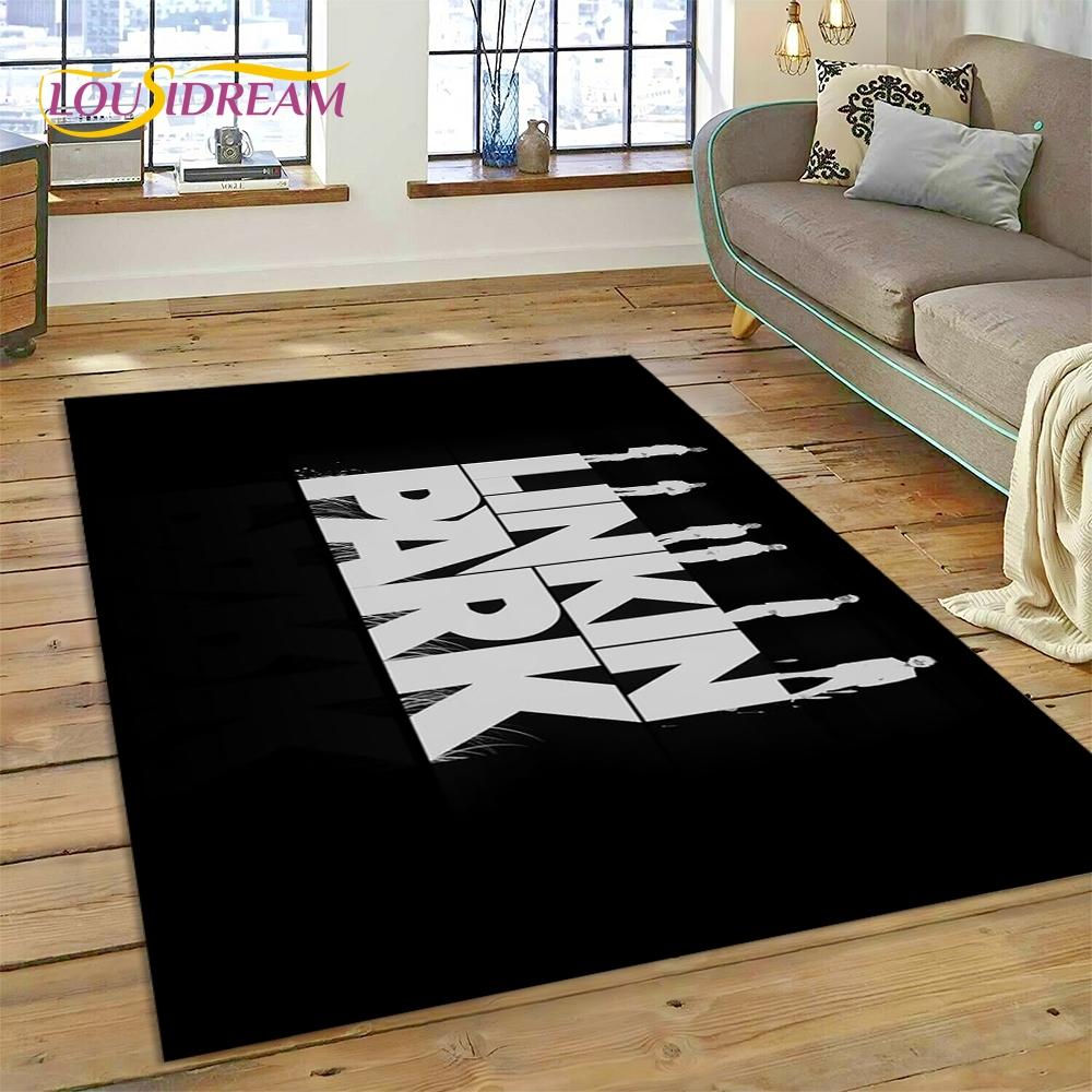 3D Retro Rock Band 3D L-Linkin-Park Rug Carpet for Living Room Bedroom Home Decor,Floor Mat Non-slip Decoration for Sofa Doormat
