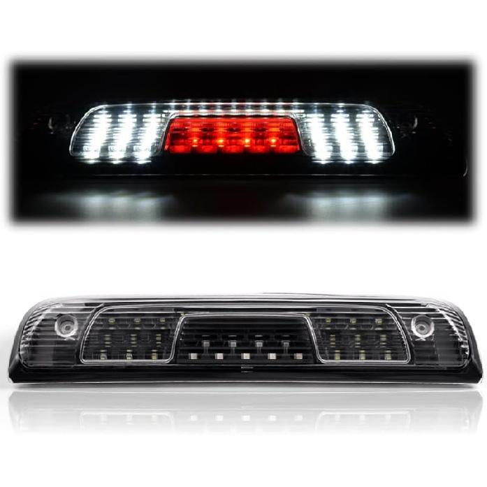 G-PLUS LED Third Brake Light Compatible With 1999-2006 Chevy Silverado/GMC Sierra 1500 2500 3500,3RD Cargo LED Tail Stop Lamps Clear Lens Chrome