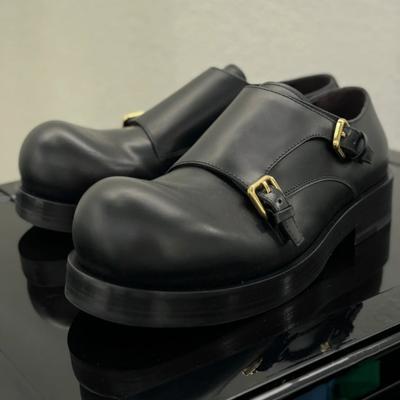 Мода 2024 Весна мужские Женские Одинарные Туфли Черная Кожа Толстая Подошва Обувь в Британском Стиле Повседневные Удобные Туфли на Платформе 36-45