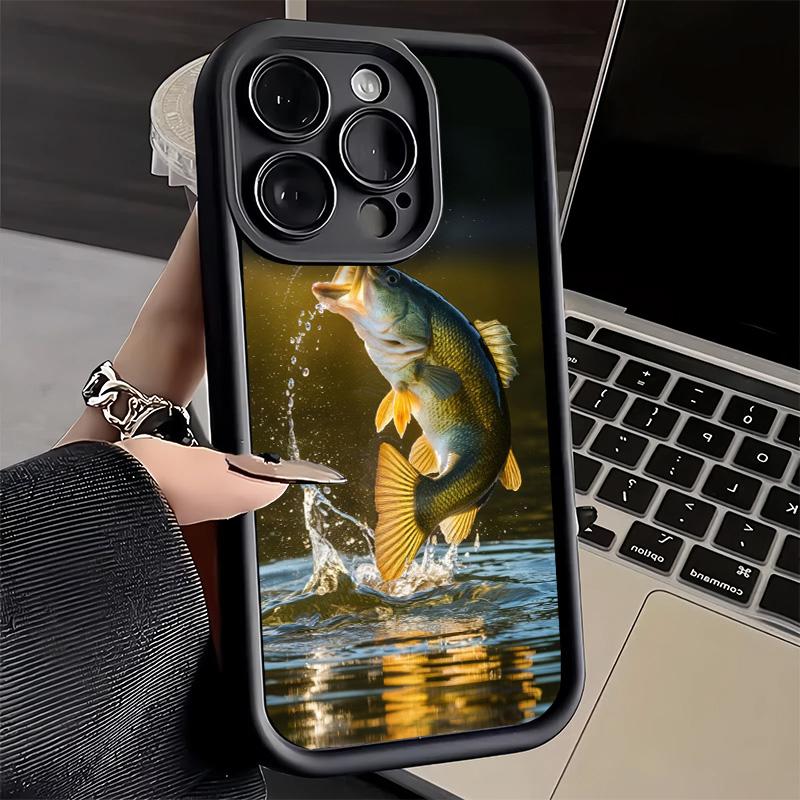 Чехол для телефона iPhone 17 Air 16E 15 16 Pro Max Удочка с карпом Чехол 14 Plus 13 12 Mini Мягкий силиконовый Fundas