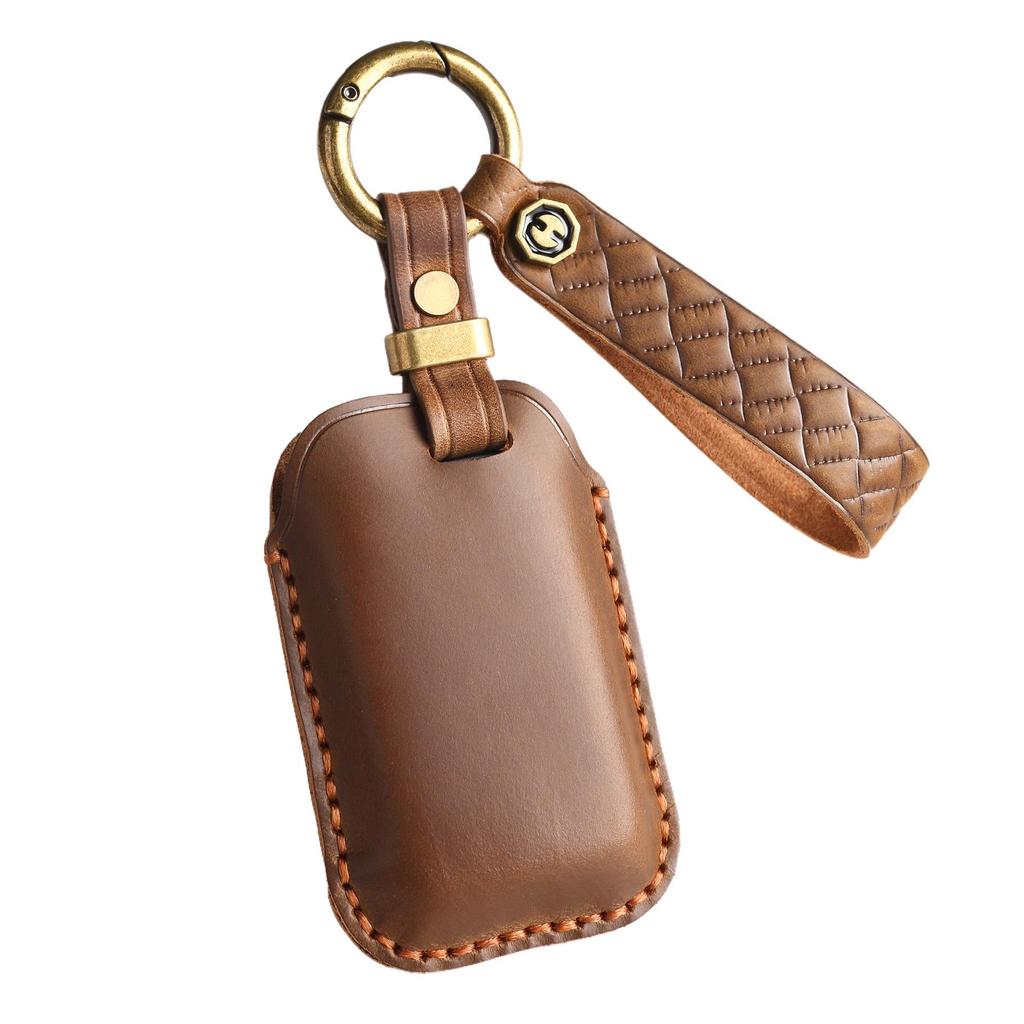 Retro Leather Key Cover for Toyota Prado and Camry